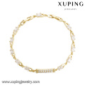 74857 xuping wholesale jewelry new design 14k gold plated cubic zirconia diamond bracelet for women